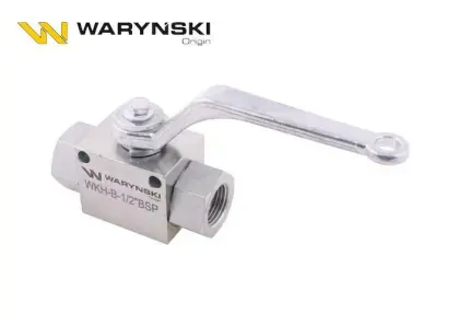 ZAWÓR KULOWY HYDRAULICZNY 2-DROGOWY 2/2-1/2 BSP Z OTWORAMI MOCUJĄCYMI 500BAR