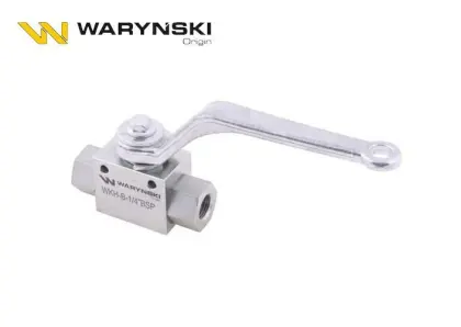 ZAWÓR KULOWY HYDRAULICZNY 2-DROGOWY 2/2-1/4 BSP Z OTWORAMI MOCUJĄCYMI 500BAR