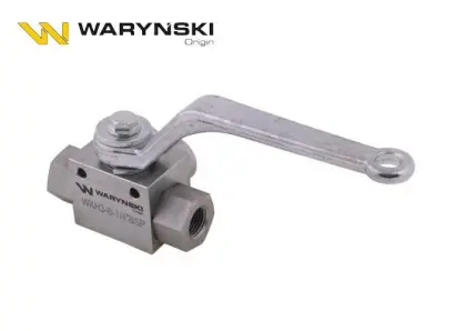 ZAWÓR KULOWY HYDRAULICZNY 3-DROGOWY 3/2-1/4 BSP Z OTWORAMI MOCUJĄCYMI 500BAR