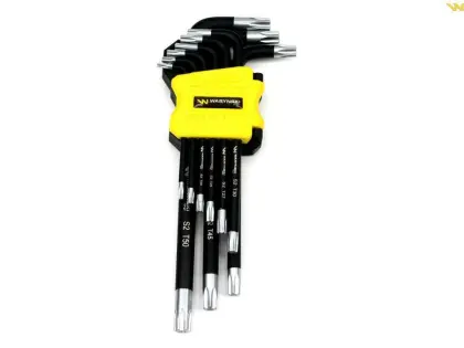 ZESTAW KLUCZY TORX PRZEDŁUŻ T10-T50 9EL ZE STALI S2 W UCHWYCIE WARYŃSKI