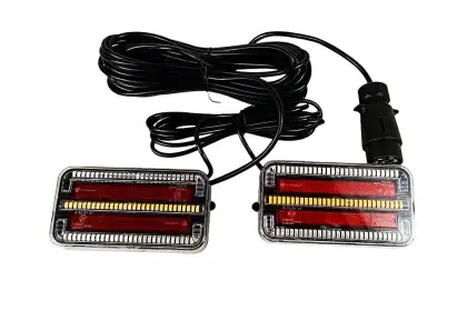 ZESTAW LAMP LED TYLNE ZESPOLONE MAGNES PRZEWÓD 7,5M 12-24V