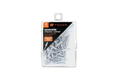 ZESTAW NITÓW ZRYWALNYCH  ALUMINIOWYCH 4,0X12MM 50SZT TEGER
