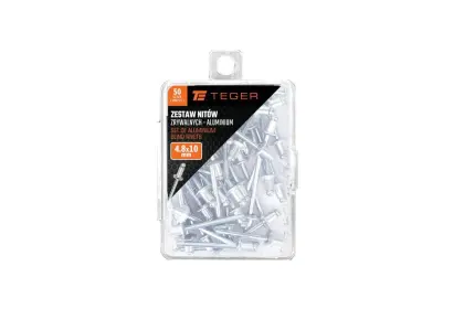 ZESTAW NITÓW ZRYWALNYCH  ALUMINIOWYCH 4,8X10MM 50SZT TEGER