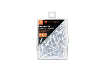ZESTAW NITÓW ZRYWALNYCH  ALUMINIOWYCH 4,8X14MM 50SZT TEGER