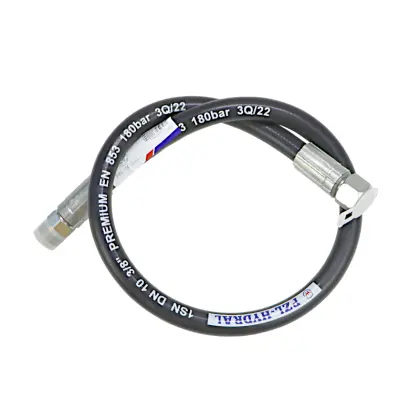 Przewód wąż hydrauliczny gwint M18x1,5 proste L-740mm DN10-1SN (AB-10-740, P11P21)  Bizon (5040/30/079/1) 18,0MPa PZL HYDRAL