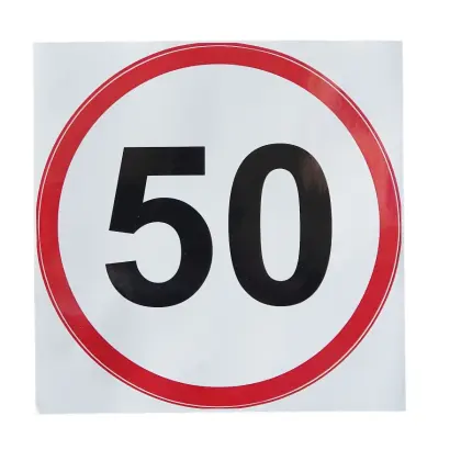 Naklejka ograniczenie prędkości 50 km/h