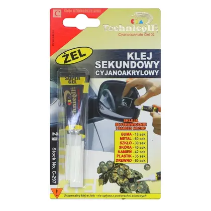 Klej cyjanoakrylowy sekundowy 2g żel C-297 Technicqll