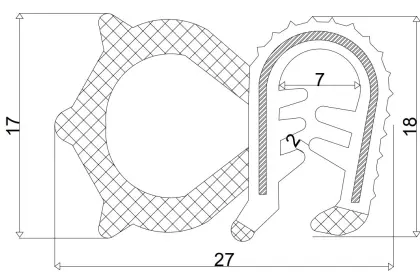 Uszczelka gumowa zbrojona krawędziowa (odcinek 25m) 7mm TDLZ_2