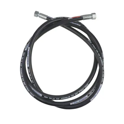 Przewód hydrauliczny 275 bar ( płaska - DKOL ) gwint M22x1,5 proste L-3650mm 73211600100 Przyczepa (AA-13-3650) 27,5MPa PZL HYDRAL