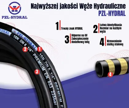 Wąż hydrauliczny do zakuwania DN20 4-oplotowy