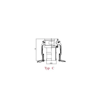 Szybkozłącze Camlock coupling gniazdo Typ C aluminium 3/4" x 19mm PZL HYDRAL