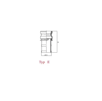 Szybkozłącze Camlock coupling wtyczka Typ E aluminium 1 1/2" x 38mm PZL HYDRAL
