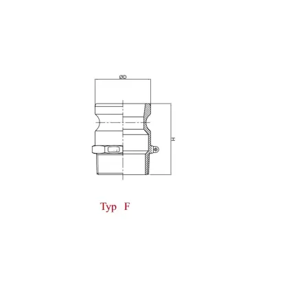 Szybkozłącze Camlock coupling wtyczka Typ F aluminium 1/2" x 13mm PZL HYDRAL