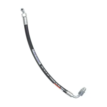 Przewód hydrauliczny 330 bar gwint wewnętrzny M18x1,5 kolanko / końcówka stożkowa ursus M20x1,5 L-530mm DN10-2SN PZL HYDRAL