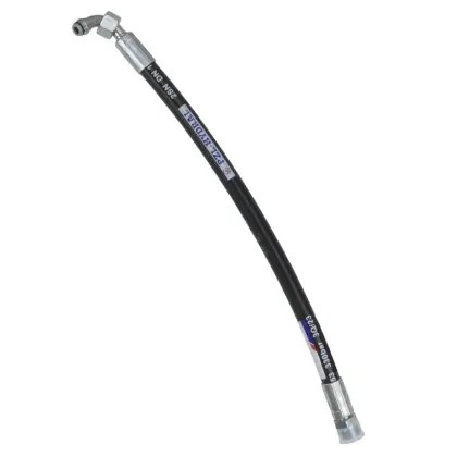 Przewód hydrauliczny 330 bar gwint wewnętrzny M18x1,5 kolanko / gwint zewnętrzny M22x1,5 L-470mm DN10-2SN PZL HYDRAL