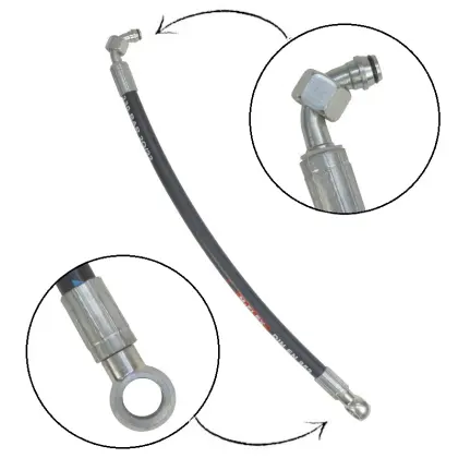 Przewód hydrauliczny DN10 330 bar kolano DKOL 90 DN10 M18X1.5 12L / oczko RNM P01 DN10 D18 L-430mm 2SN PZL Hydral