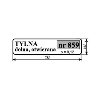Szyba tylna dolna otwierana Fendt