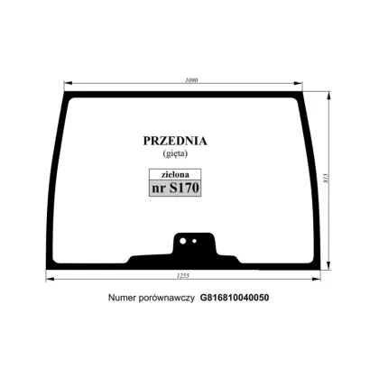 Szyba przednia gięta zielona Fendt G816810040050