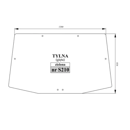 Szyba tylna gięta zielona John Deere R127903