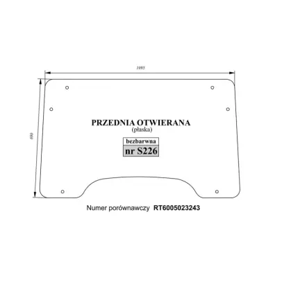 Szyba przednia otwierana Renault RT6005023243