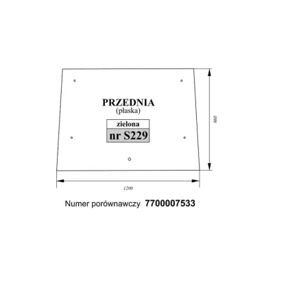 Szyba przednia zielona Renault