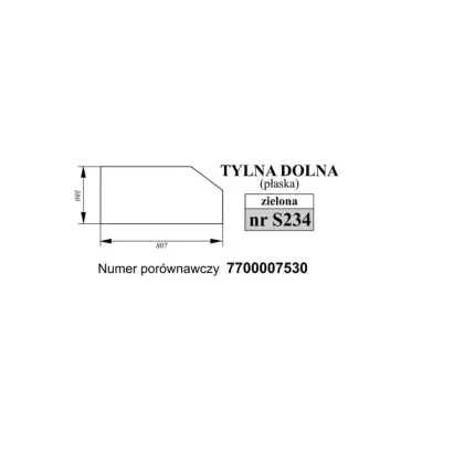 Szyba tylna dolna zielona Renault