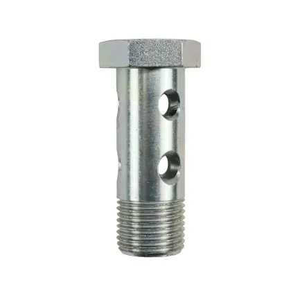 Śruba przelewowa calowa podwójna G1/2" klucz 27