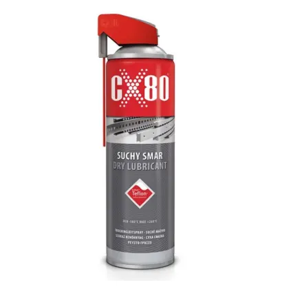 Suchy smar teflonowy przezroczysty  odporny na zanieczyszczenia, przeznaczony do suchego smarowania punktów tarcia 500ml z aplikatorem Duo-Spray CX-80