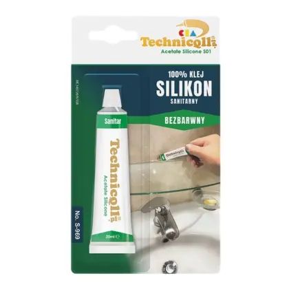 Silikon sanitarny 20ml bezbarwny odporny na pleśń S-969 Technicqll