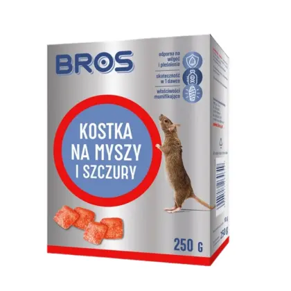 Środek kostka trutka na myszy i szczury 250g Bros