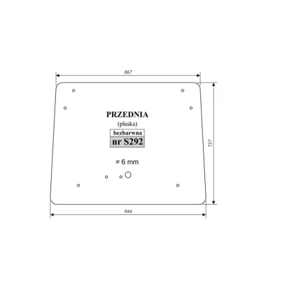 Szyba przednia do Zetor 5243 112857