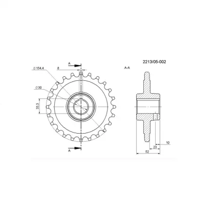 Koło łańcuchowe Z-24 FI-30mm 3/4" stalowe rozrzutnik obornika Rolmus