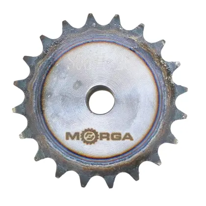 Koło zębate łańcuchowe hartowane z kołnierzem, piastą 06B-1 (R1 3/8) Z-20 średnica zewnętrzna 64,6 mm MORGA