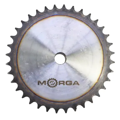 Koło zębate łańcuchowe hartowane z kołnierzem, piastą 08B-1 (R1 1/2) Z-36 średnica zewnętrzna - 150,6 mm MORGA