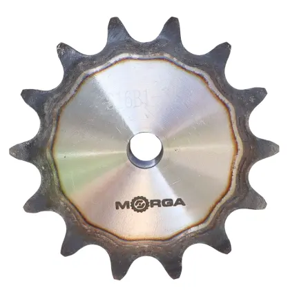 Koło zębate łańcuchowe hartowane z kołnierzem, piastą 16B-1 (R1 1) Z-14 średnica zewnętrzna - 125,7 mm MORGA
