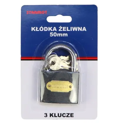 Kłódka żeliwna hartowana 50mm
