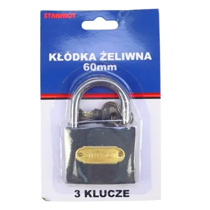 Kłódka żeliwna hartowana 60mm