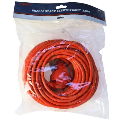 Przedłużacz kosiarki 20m 3X1,5mm2 IP20 16A pomarańczowy gruby