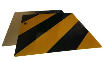 Tablica odblaskowa kwadratowa 423x423mm żółto czarna 2szt. komplet Polska UV odporna