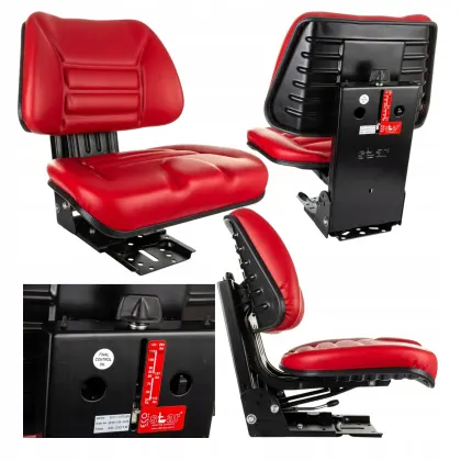 Czerwone siedzenie dzielone do ciągnika Ursus C-330 C-360 MF MTZ T-25
