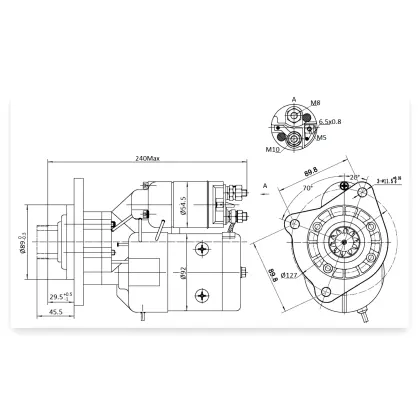 Rozrusznik z reduktorem typu Magneton MF4 Elmot Massey Ferguson 1691