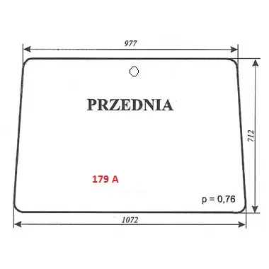 Szyba przednia do ciągnika Ursus C-330 kabina Osiny z otworem