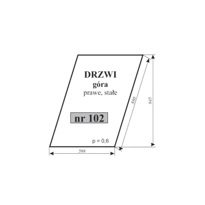 Szyba drzwi prawa C-360 kabina Lubsko 11787