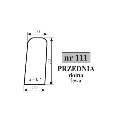 Szyba przednia do MF255 kabina 11796
