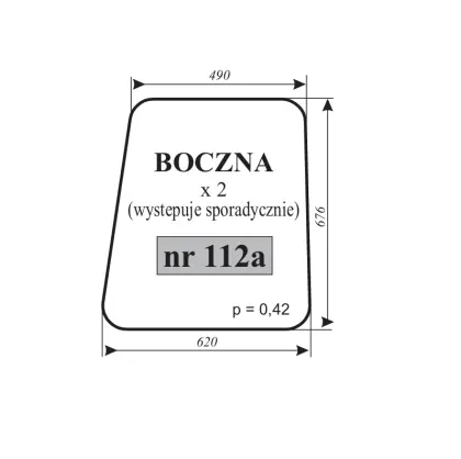 Szyba boczna do MF 255 kabina 11798