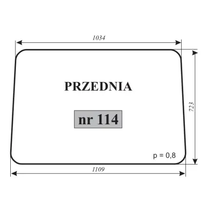 Szyba przednia MF kabina Lubsko 11800