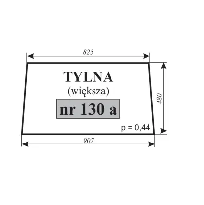 Szyba tylna C-360 kabina czeska nowy typ 11817