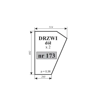Szyba drzwi dolna kabina Koźmin 11859