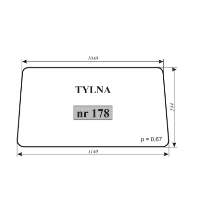 Szyba tylna do C-330 kabina Osiny stary typ 11865