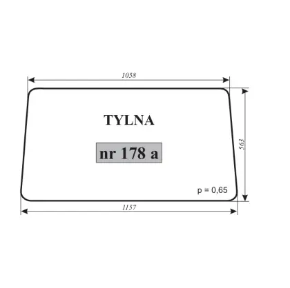 Szyba tylna C-330 kabina Osiny ramka z rury kwadratowej 11866